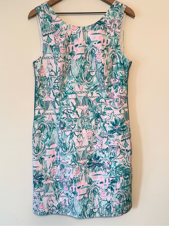 Lilly Pulitzer Dresses & Skirts - LILLY PULITZER Pink & Green Tropical Shift Dress | Sleeveless Resort Print